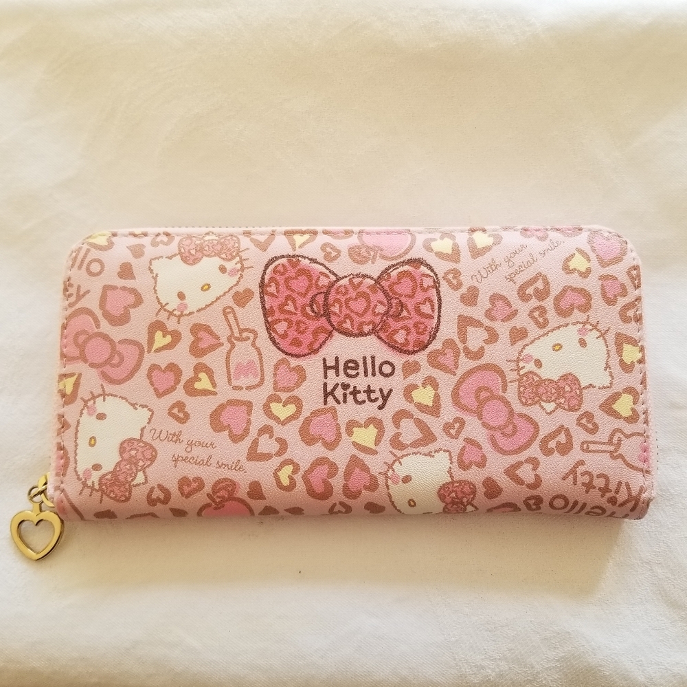 EUC Hello Kitty Pink Long Zippered Wallet